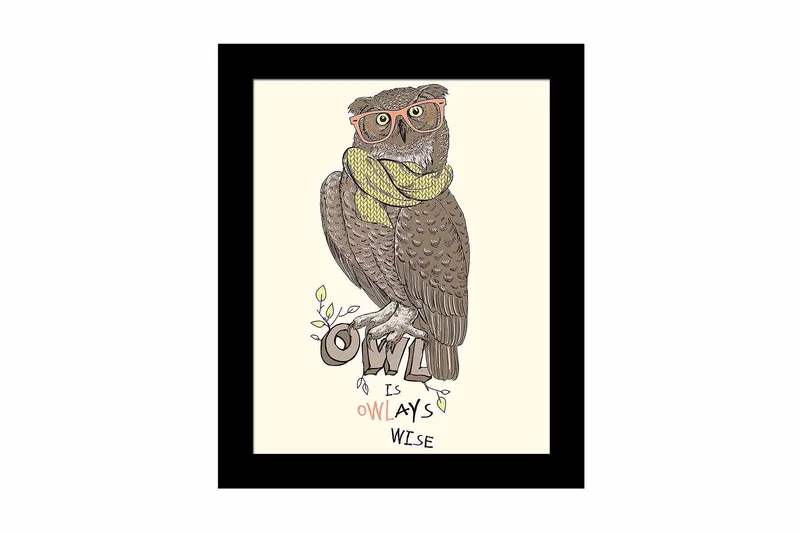 Billede Dyr med ramme flerfarvet, 22,3x52,8 cm