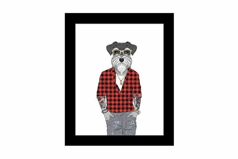 Billede Dyr med ramme flerfarvet, 22,3x52,8 cm