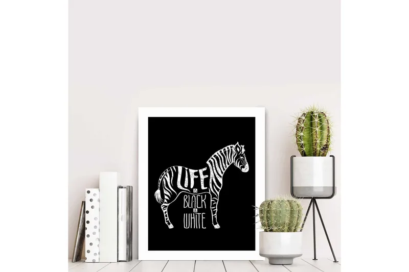 Billede Dyr med ramme flerfarvet - 22,3x52,8 cm - Boligtilbehør - Billeder & kunst