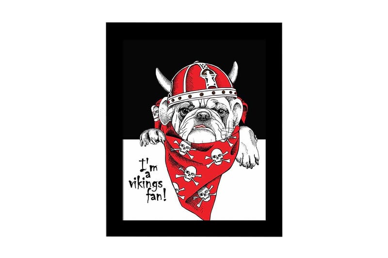 Billede Dyr med ramme flerfarvet, 22,3x52,8 cm