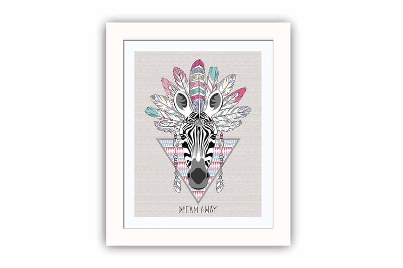 Billede Dyr med ramme flerfarvet, 22,3x52,8 cm