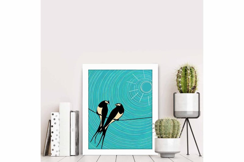 Billede Dyr med ramme flerfarvet - 22,3x52,8 cm - Boligtilbehør - Billeder & kunst