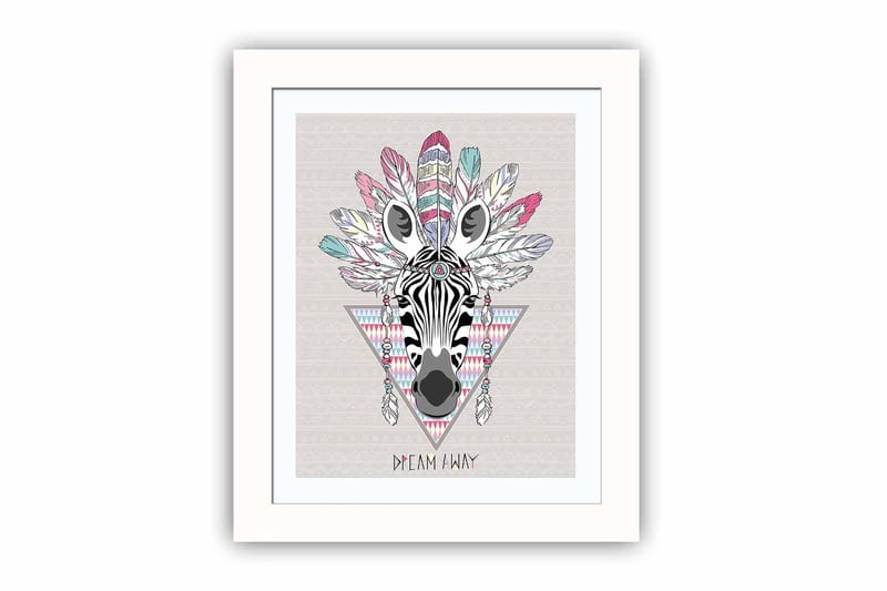 Billede Dyr med ramme flerfarvet - 22,3x52,8 cm - Boligtilbehør - Billeder & kunst