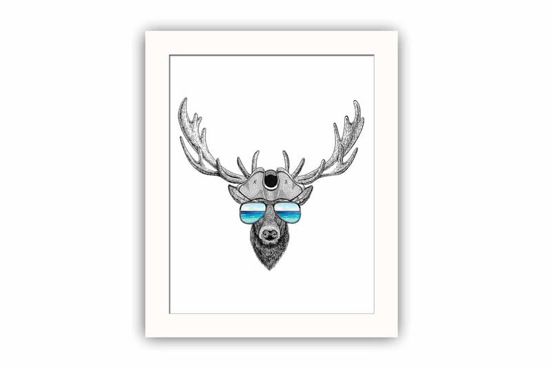 Billede Dyr med ramme flerfarvet - 22,3x52,8 cm - Boligtilbehør - Billeder & kunst