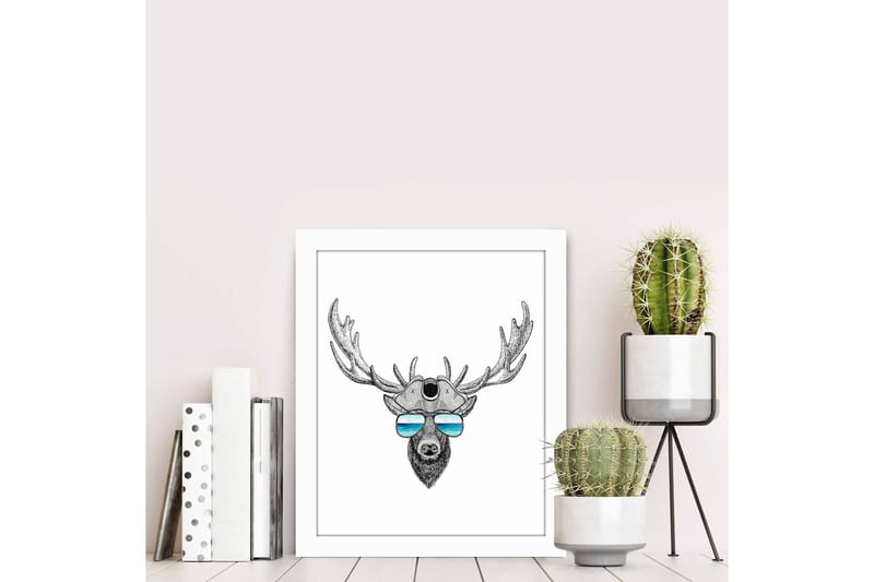 Billede Dyr med ramme flerfarvet - 22,3x52,8 cm - Boligtilbehør - Billeder & kunst