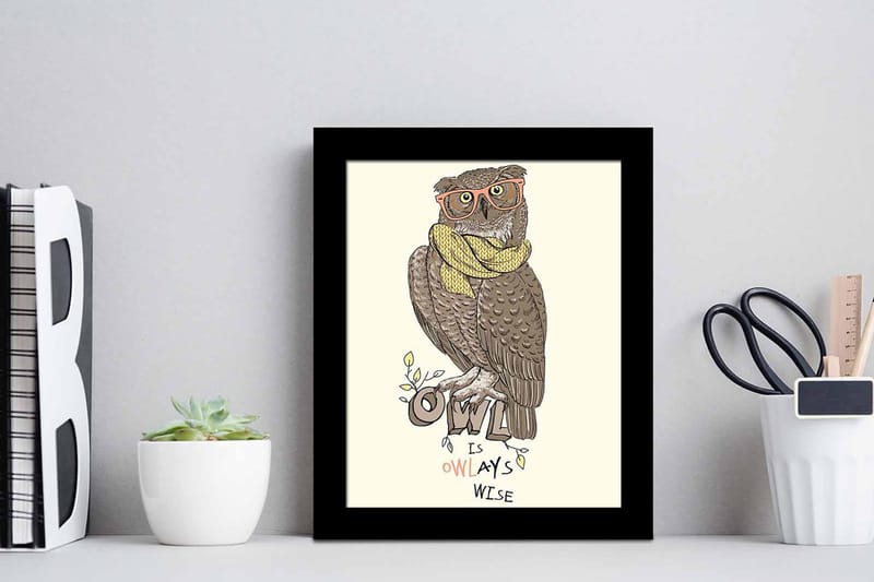 Billede Dyr med ramme flerfarvet - 22,3x52,8 cm - Boligtilbehør - Billeder & kunst