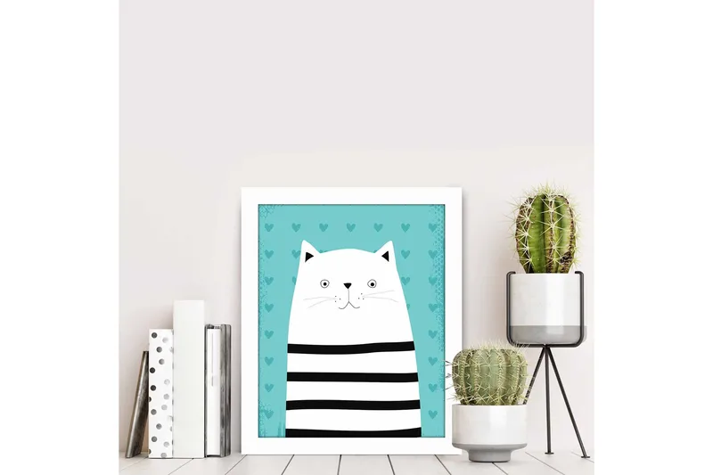 Billede Dyr med ramme flerfarvet - 22,3x52,8 cm - Boligtilbehør - Billeder & kunst