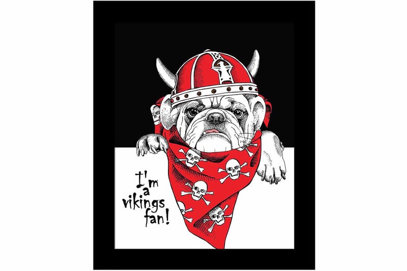 Billede Dyr med ramme flerfarvet - 22,3x52,8 cm - Boligtilbehør - Billeder & kunst