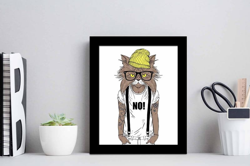 Billede Dyr med ramme flerfarvet - 22,3x52,8 cm - Boligtilbehør - Billeder & kunst