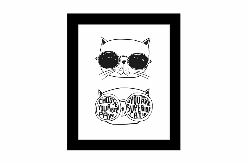 Billede Dyr med ramme flerfarvet, 22,3x52,8 cm