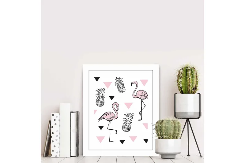 Billede Dyr med ramme flerfarvet - 22,3x52,8 cm - Boligtilbehør - Billeder & kunst