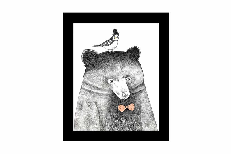 Billede Dyr med ramme flerfarvet, 22,3x52,8 cm