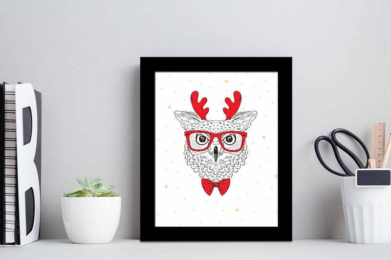 Billede Dyr med ramme flerfarvet - 22,3x52,8 cm - Boligtilbehør - Billeder & kunst