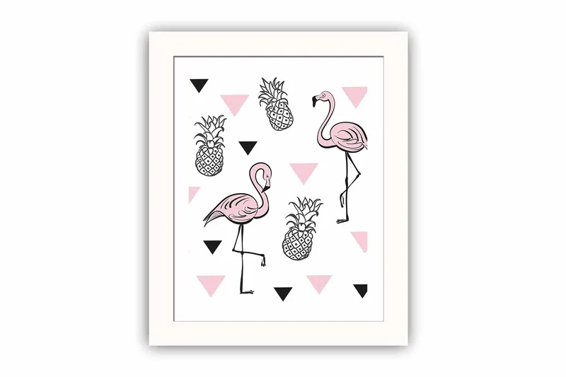 Billede Dyr med ramme flerfarvet, 22,3x52,8 cm