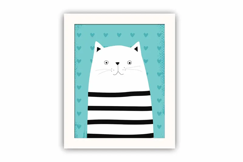 Billede Dyr med ramme flerfarvet, 22,3x52,8 cm