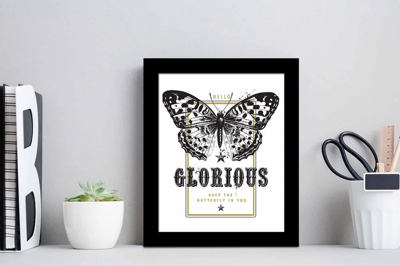 Billede Dyr med ramme flerfarvet - 22,3x52,8 cm - Boligtilbehør - Billeder & kunst