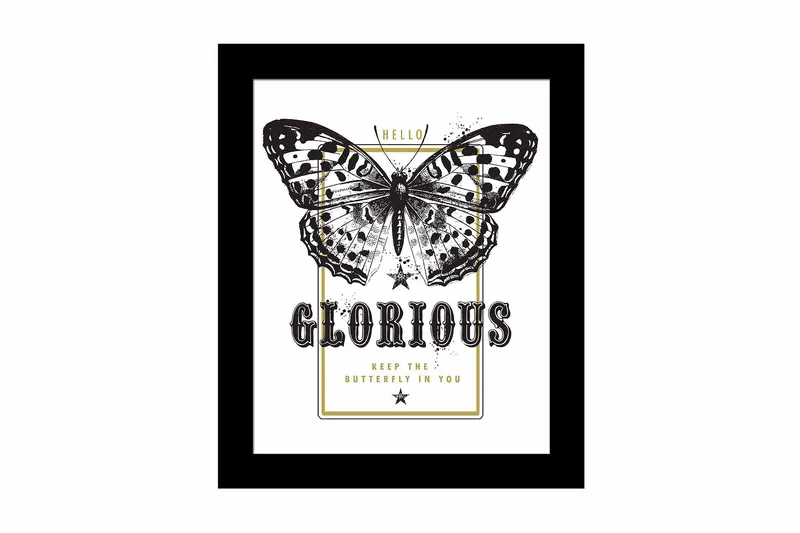 Billede Dyr med ramme flerfarvet, 22,3x52,8 cm