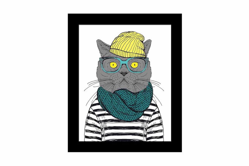 Billede Dyr med ramme flerfarvet, 22,3x52,8 cm