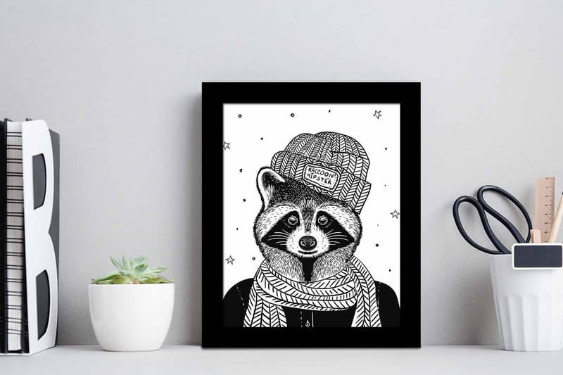 Billede Dyr med ramme flerfarvet - 22,3x52,8 cm - Boligtilbehør - Billeder & kunst