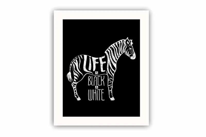 Billede Dyr med ramme flerfarvet, 22,3x52,8 cm