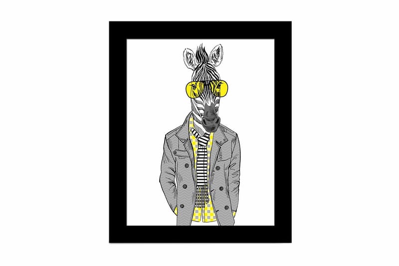 Billede Dyr med ramme flerfarvet, 22,3x52,8 cm