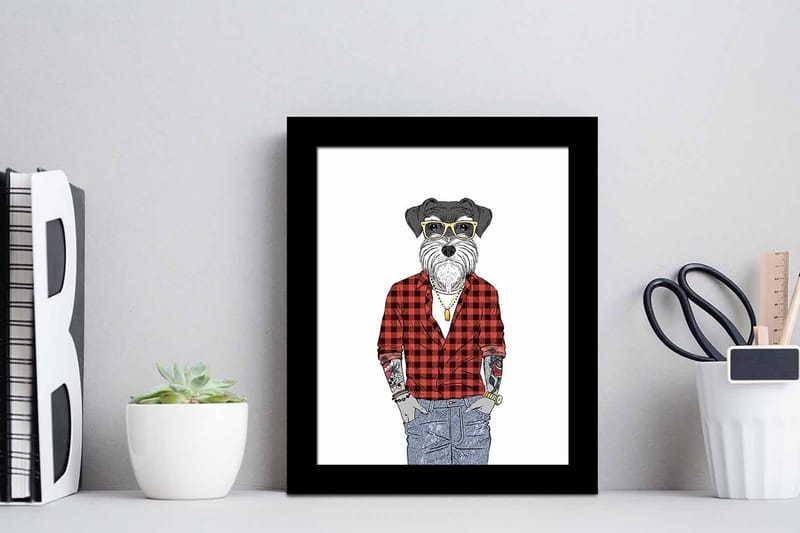 Billede Dyr med ramme flerfarvet - 22,3x52,8 cm - Boligtilbehør - Billeder & kunst