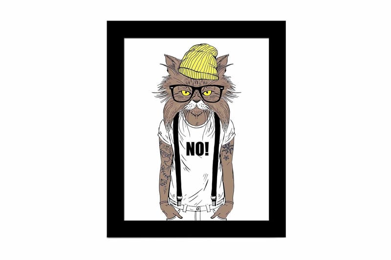 Billede Dyr med ramme flerfarvet, 22,3x52,8 cm