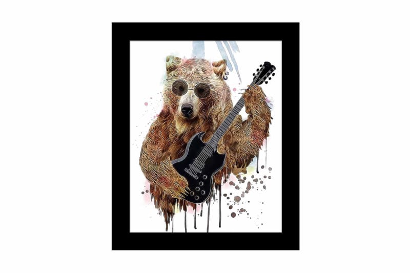 Billede Dyr med ramme flerfarvet, 22,3x52,8 cm