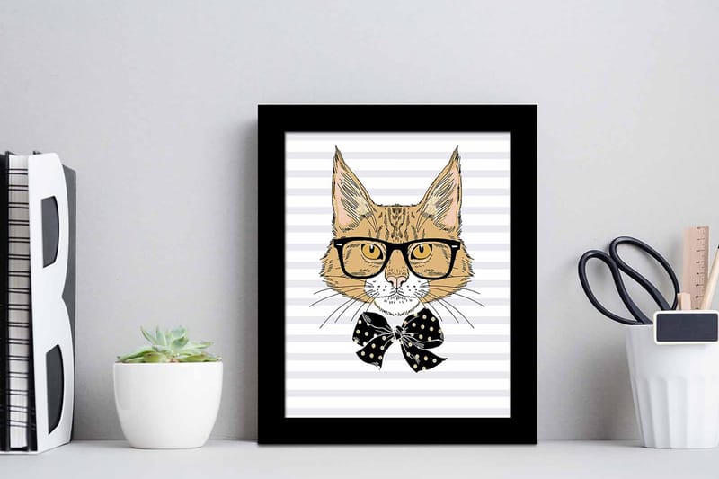 Billede Dyr med ramme flerfarvet - 22,3x52,8 cm - Boligtilbehør - Billeder & kunst