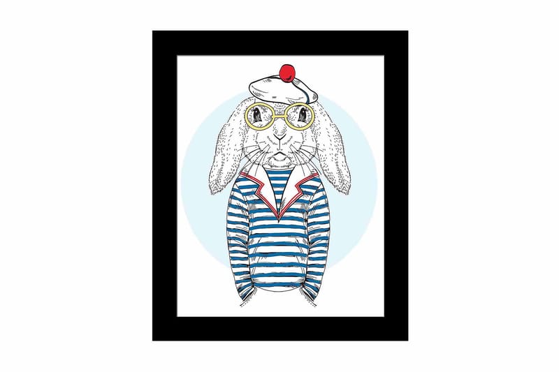 Billede Dyr med ramme flerfarvet, 22,3x52,8 cm