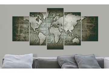 Billede Emerald Map 100x50 - Artgeist sp. z o. o. - Boligtilbehør - Billeder & kunst - Billeder på lærred