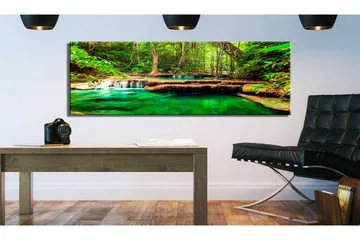 Billede Emerald Waterfall 120x40 - Artgeist sp. z o. o. - Boligtilbehør - Billeder & kunst - Billeder på lærred
