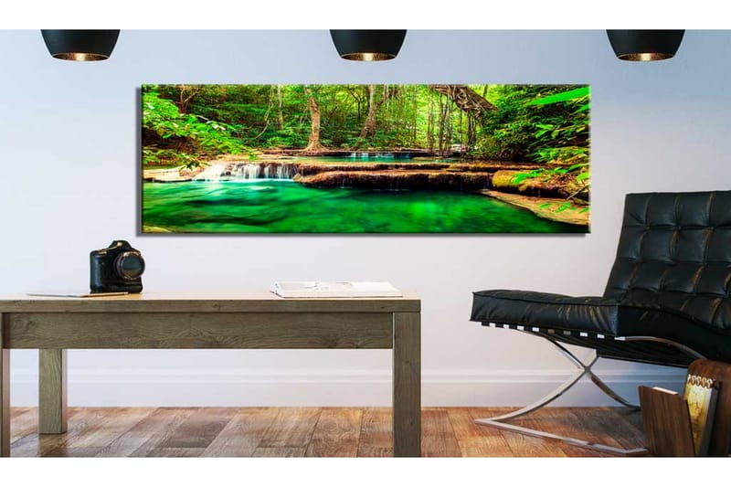 Billede Emerald Waterfall 120x40 - Artgeist sp. z o. o. - Boligtilbehør - Billeder & kunst - Billeder på lærred