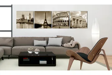 Billede European Capitals 40x40 - Artgeist sp. z o. o. - Boligtilbehør - Billeder & kunst - Billeder på lærred