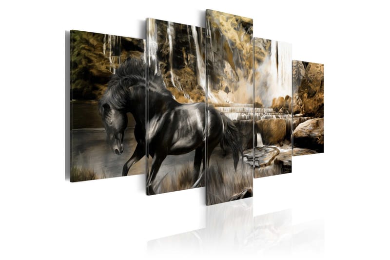 Billede Foggy Weather Over Waterfall 100x50, Artgeist sp. z o. o.