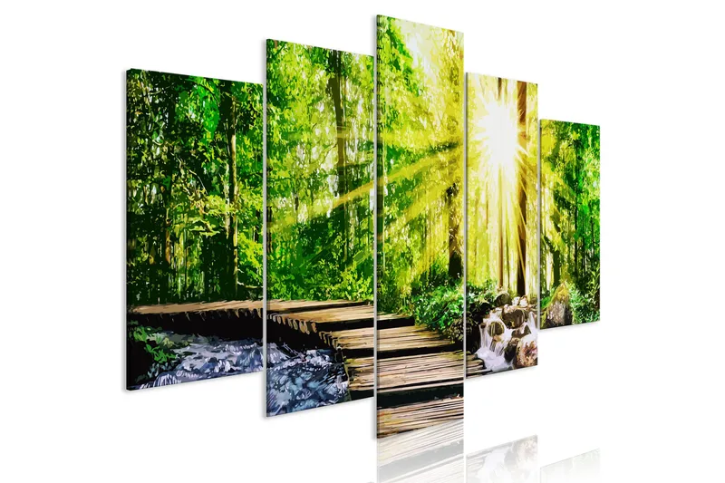 Billede Forest Footbridge 5 Parts Wide 100x50, Artgeist sp. z o. o.