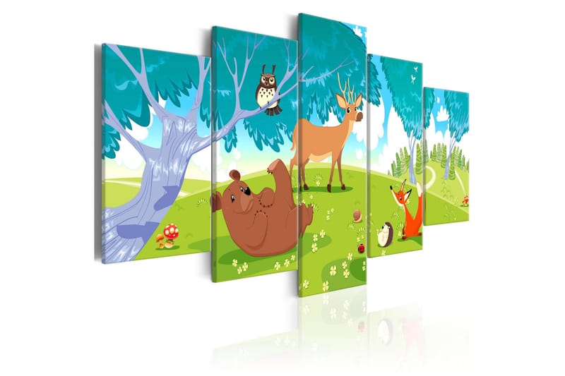 Billede Friendly Animals 5 Parts 100x50, Artgeist sp. z o. o.