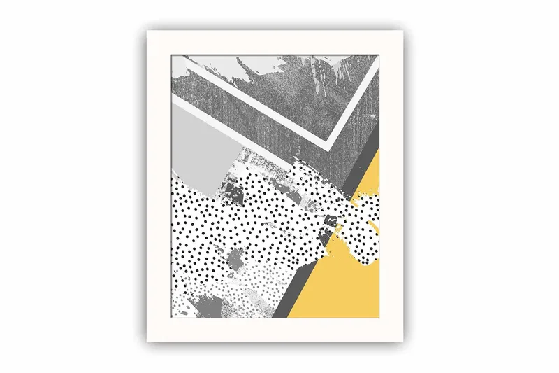 Billede Geometric with Frame Multicolored, 22,3x52,8 cm