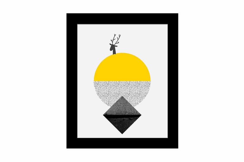 Billede Geometric with Frame Multicolored, 22,3x52,8 cm