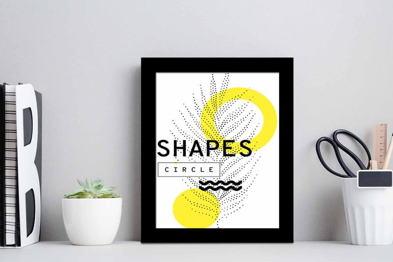 Billede Geometric with Frame Multicolored - 22,3x52,8 cm - Boligtilbehør - Billeder & kunst