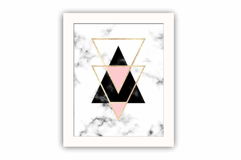 Billede Geometric with Frame Multicolored - 22,3x52,8 cm - Boligtilbehør - Billeder & kunst
