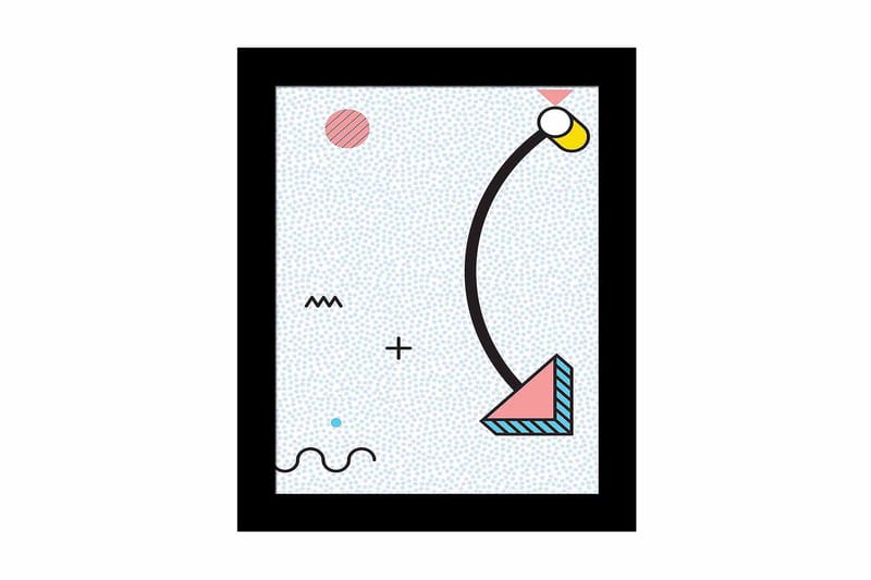 Billede Geometric with Frame Multicolored - 22,3x52,8 cm - Boligtilbehør - Billeder & kunst