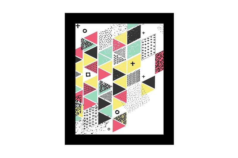 Billede Geometric with Frame Multicolored - 22,3x52,8 cm - Boligtilbehør - Billeder & kunst