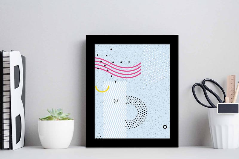 Billede Geometric with Frame Multicolored - 22,3x52,8 cm - Boligtilbehør - Billeder & kunst