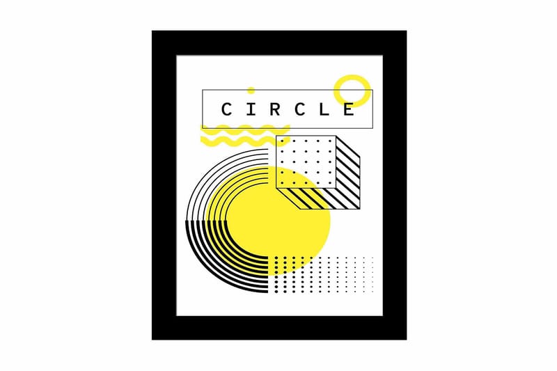 Billede Geometric with Frame Multicolored, 22,3x52,8 cm