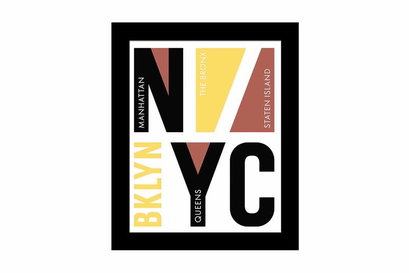 Billede Geometric with Frame Multicolored, 22,3x52,8 cm