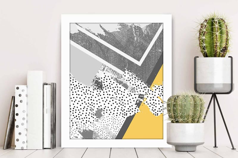 Billede Geometric with Frame Multicolored - 22,3x52,8 cm - Boligtilbehør - Billeder & kunst