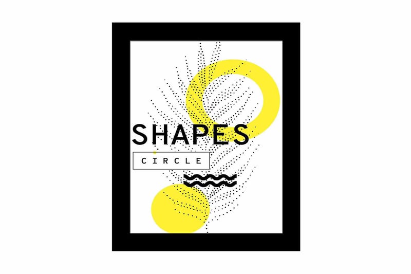 Billede Geometric with Frame Multicolored, 22,3x52,8 cm