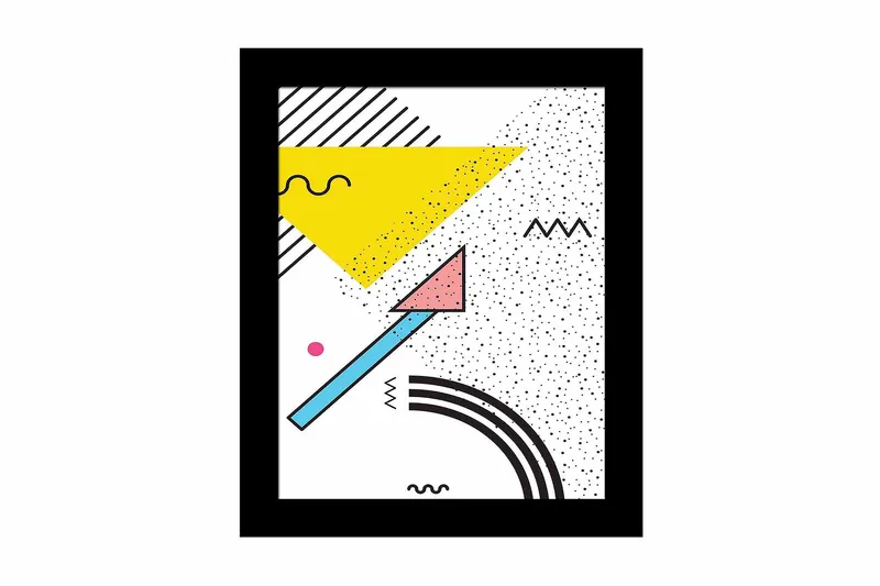 Billede Geometric with Frame Multicolored, 23,5x28,5 cm