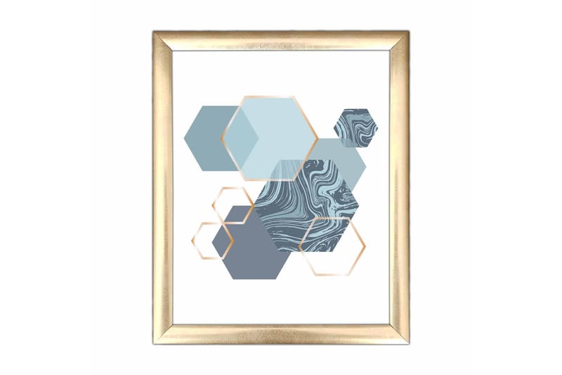 Billede Geometrisk med ramme flerfarvet - 22,3x52,8 cm - Boligtilbehør - Billeder & kunst